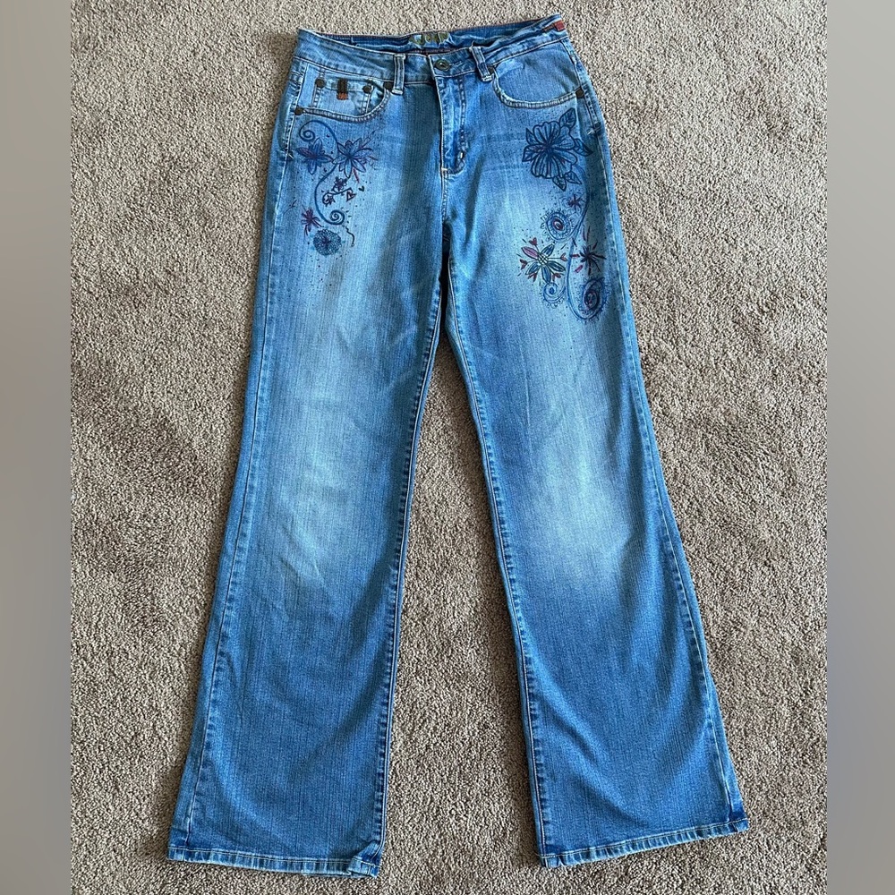 Worn Women’s Floral Print Jeans - Size 8